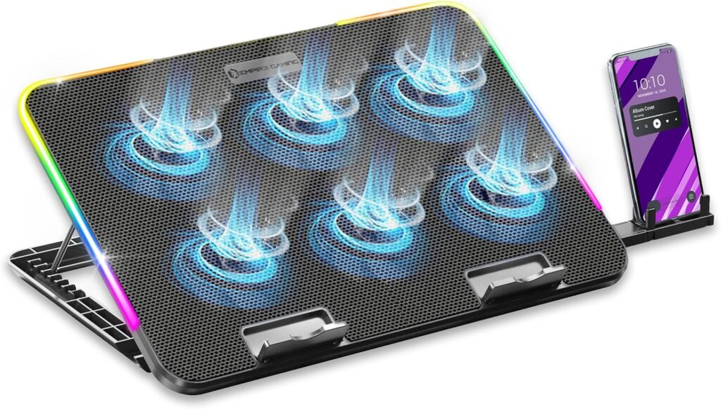 Coolcold Gaming RGB refroidisseur d'ordinateur portable 12-17 pouces écran LED (Copie) (Copie)